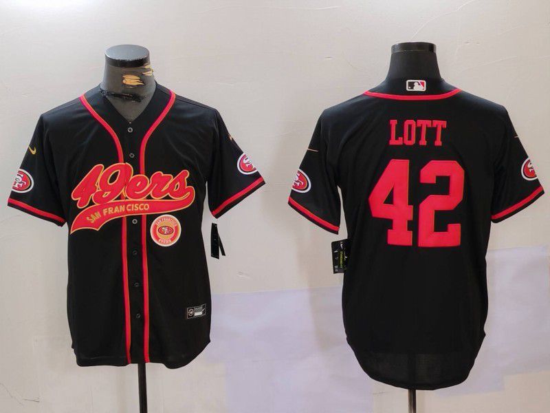 Men San Francisco 49ers #42 Lott Black gold Joint Name 2024 Nike Limited NFL Jersey style 3